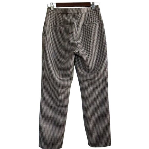 H&M Dress Pants Women's Size 4 Brown/Black Slash Pocket Plaid - Picture 2 of 9